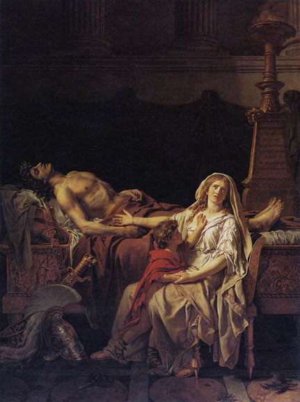 Andromache Mourning Hector by Jacques Louis David, 1783