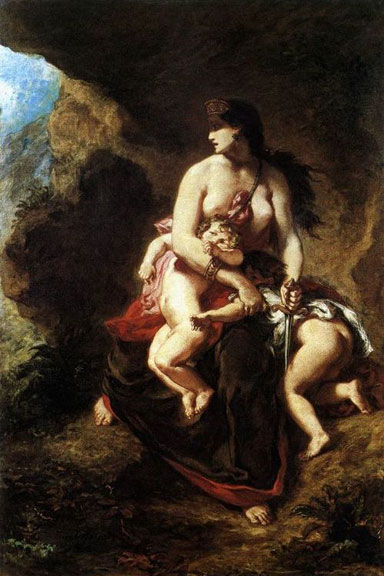 Medea about to Kill her Children by Eugene Delacroix, 1838