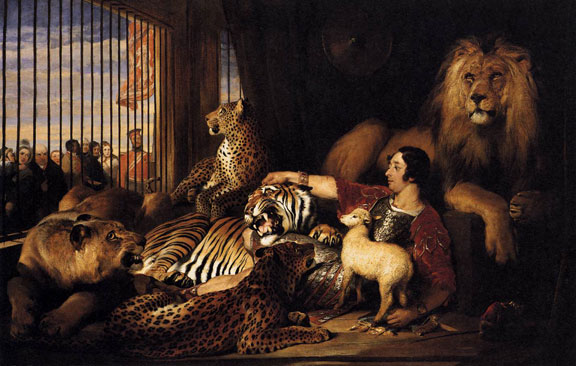 Isaac van Amburgh and his Animals by Edwin Henry Landseer, 1839