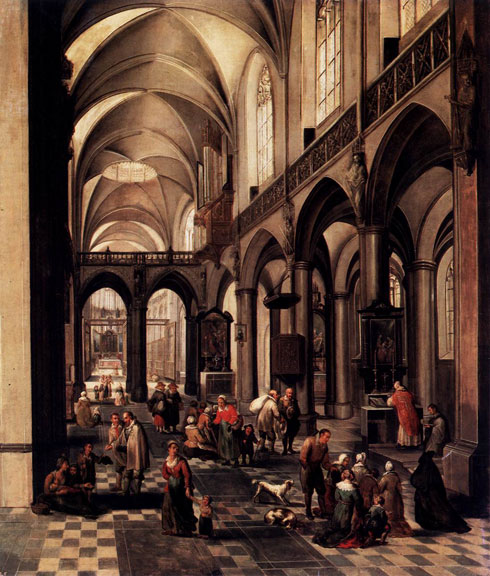 Interior of a Flemish Church by Peeter Neeffs the Elder