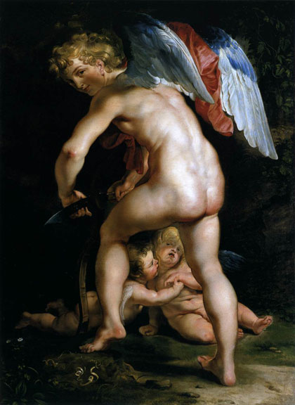 Cupid Making His Bow by Pieter Pauwel Rubens, 1614