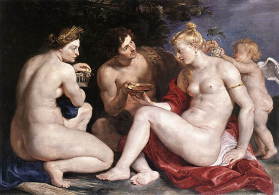 Venus, Cupid, Baccchus and Ceres by Pieter Pauwel Rubens, 1612-13