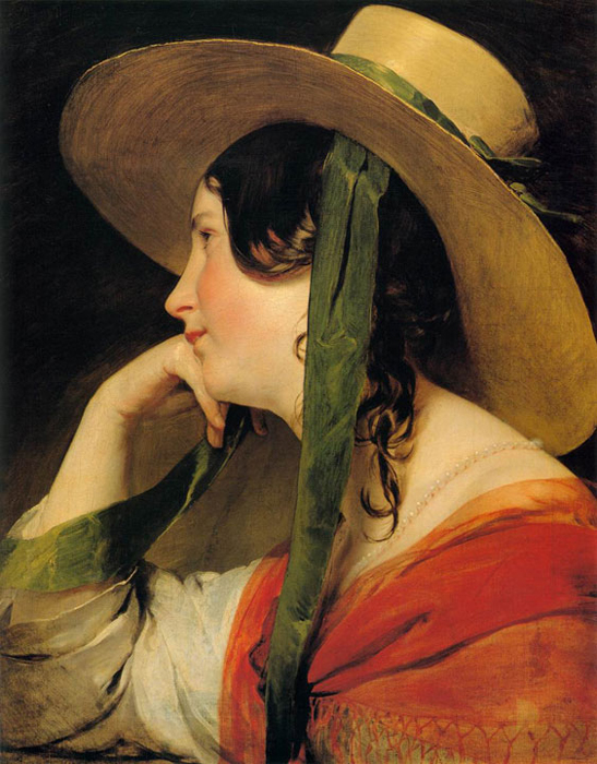 Girl in Yellow Hat by Friedrich von Amerling, 1835