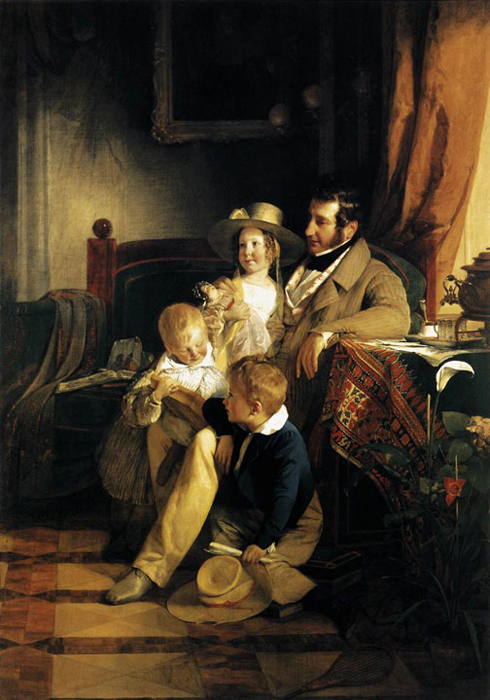 Rudolf von Arthaber with his Children by Friedrich von Amerling