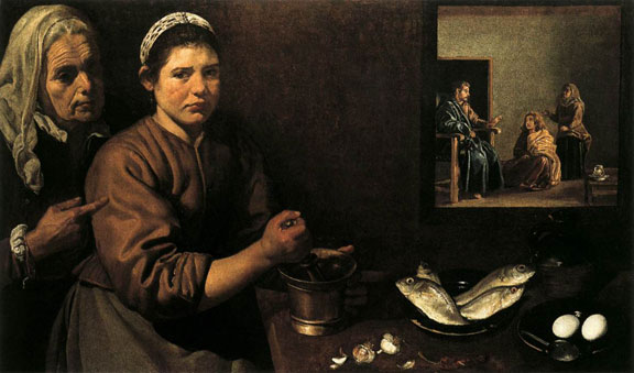 Christ in the House of Mary and Martha by Diego Rodriguez de Silva y Velázquez, 1620