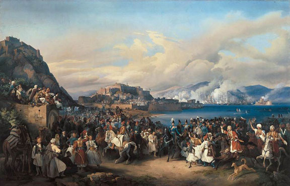 The Entry of King Othon of Greece into Nauplia by Peter von Hess, 1835