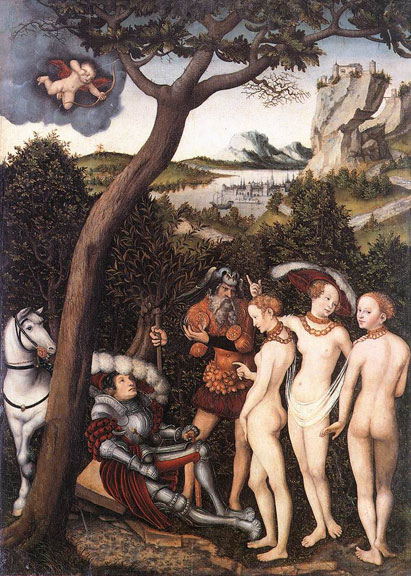 The Judgment of Paris by Lucas Cranach the Elder, 1528