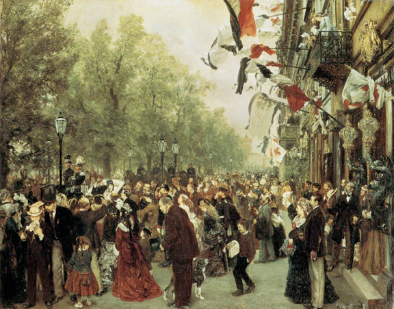 William I Departs for the Front, July 31, 1870 by Adolph von Menzel, 1871