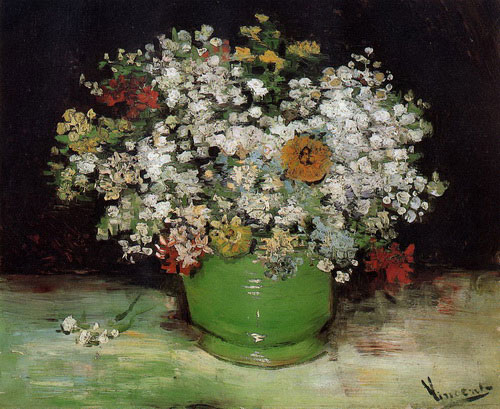 Vincent van Gogh: Vase with Zinnias and Other Flowers