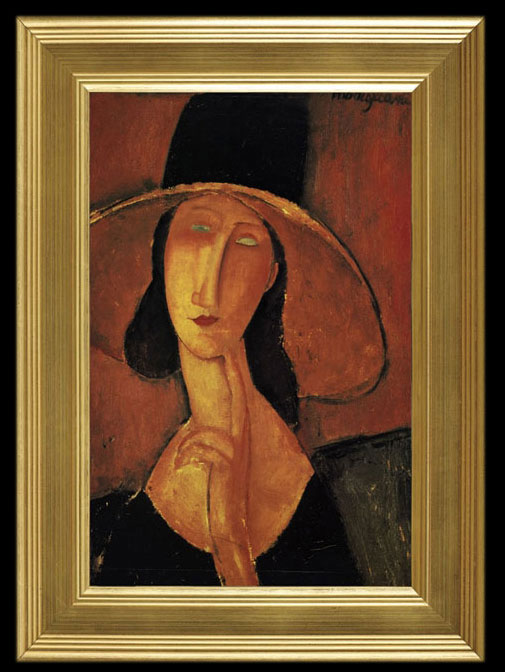Jeanne Hebuterne Con Grande Cappella by Amadeo Modigliani