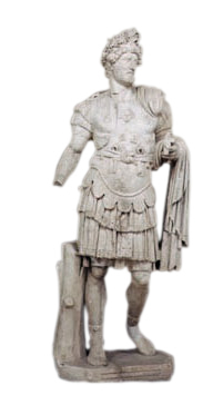 Marble statue of Roman Emperor Hadrian in cuirass from Perge