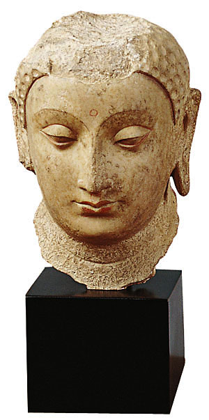 Cast stone Head of a Buddha