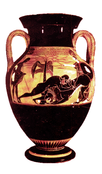 Belly Amphora with Heracles wrestling the Lion
