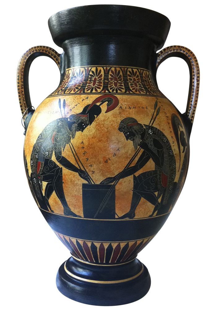 Achilles and Ajax playing dice Amphora Vase
