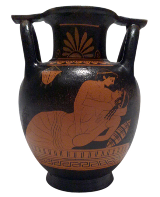 Ancient Greek Vase with Erotic Scene