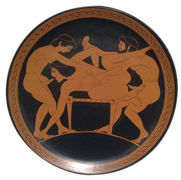 Ancient Greek Plate with Erotic Scene