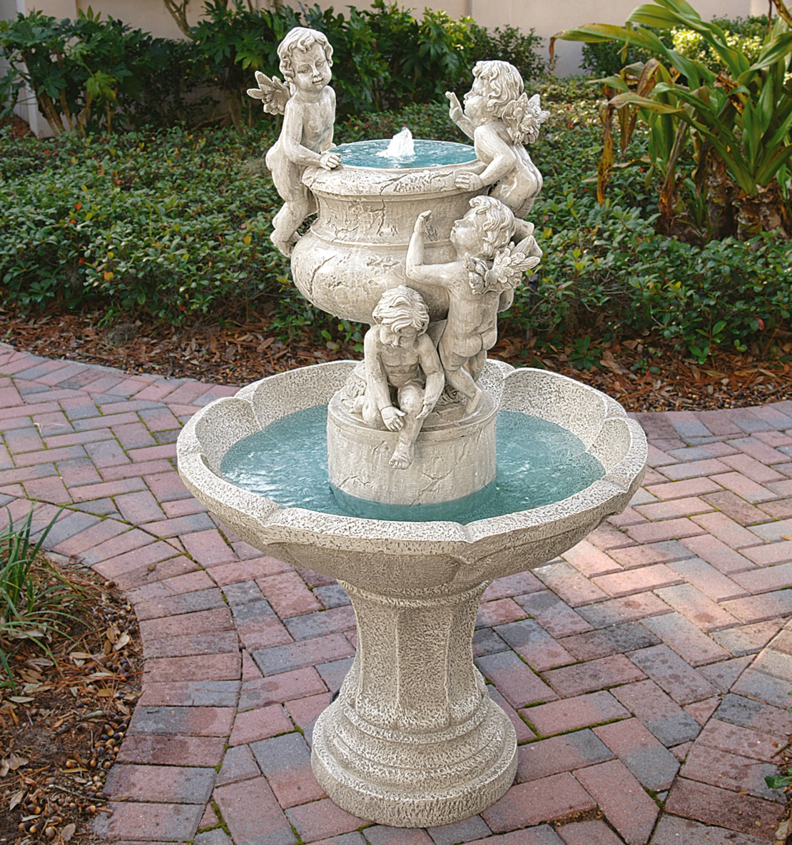 Cherubs Angels Eroses Statue Sculpture Garden Fountain