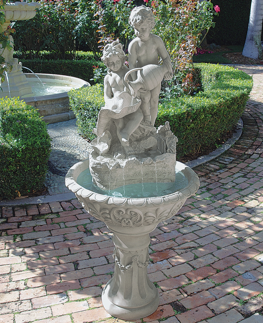 Children Child Water Bearers Statue Sculpture Fountain