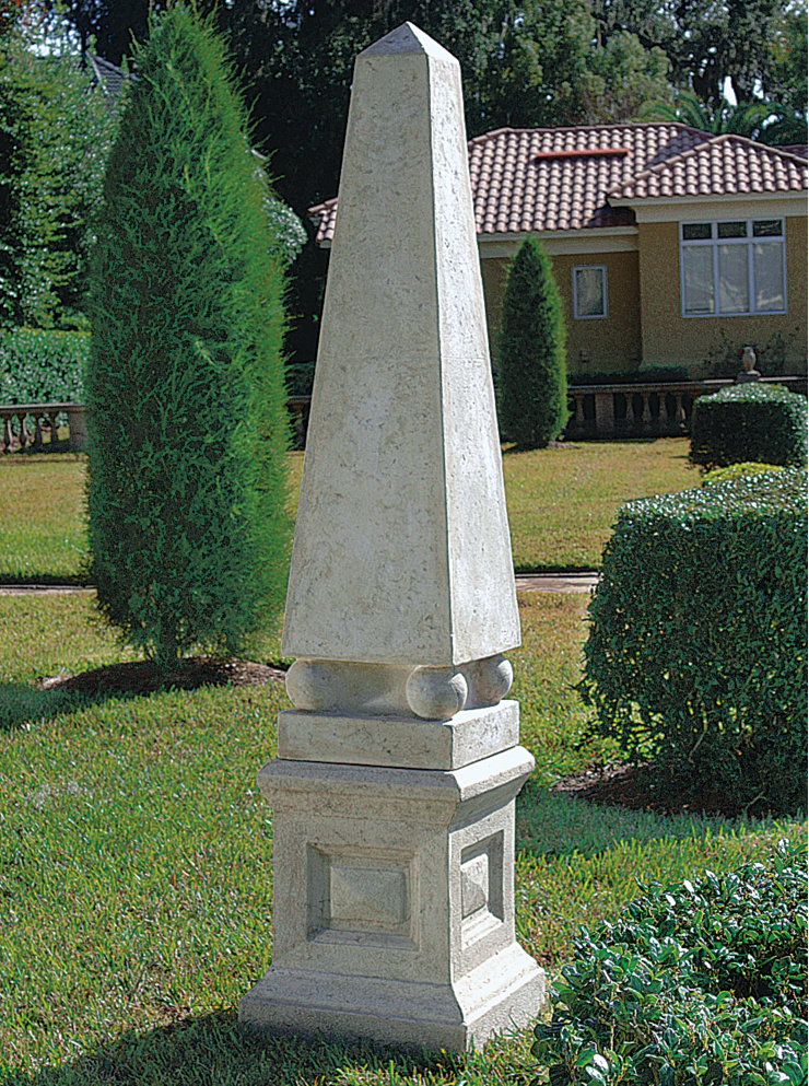 Egyptian Obelisk Garden Sculpture with Plinth