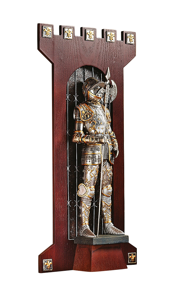 Medieval Knight with Halberd Replica Wall Sculpture