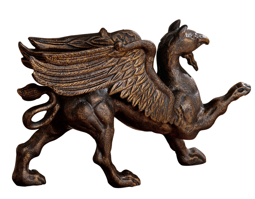 Victorian Griffin Iron Statue Doorstop or Bookend