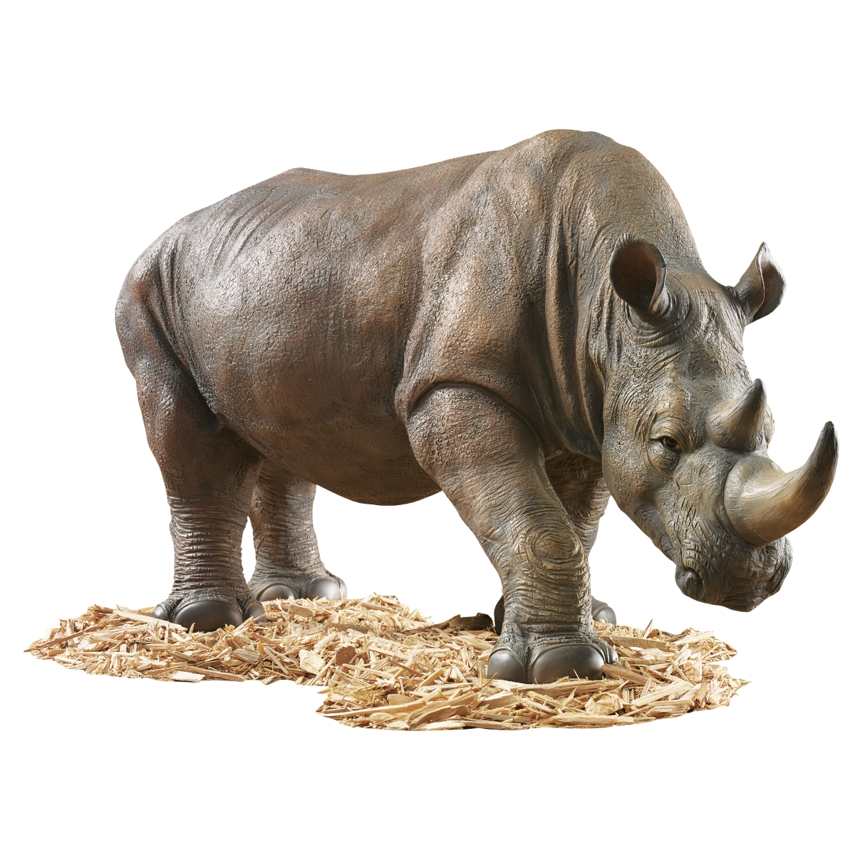 African Safari Rhino Garden Sculpture Statue