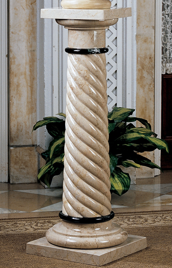 Luxury Spiraled Solid Marble Column Pedestal