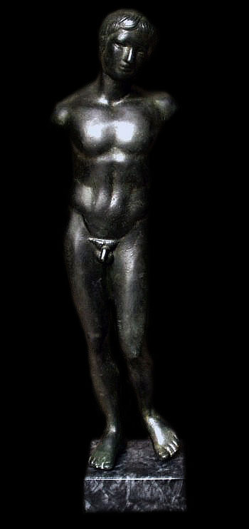 Nude Male Ephebe of Sykion Ancient Greek Museum Sculpture Statue
