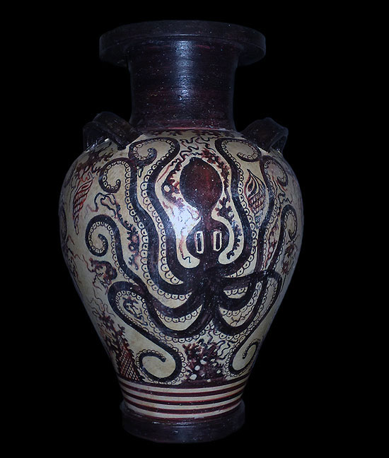 Cretan Minoan Vase Pythos with Octopus (1500-1450 B.C.)