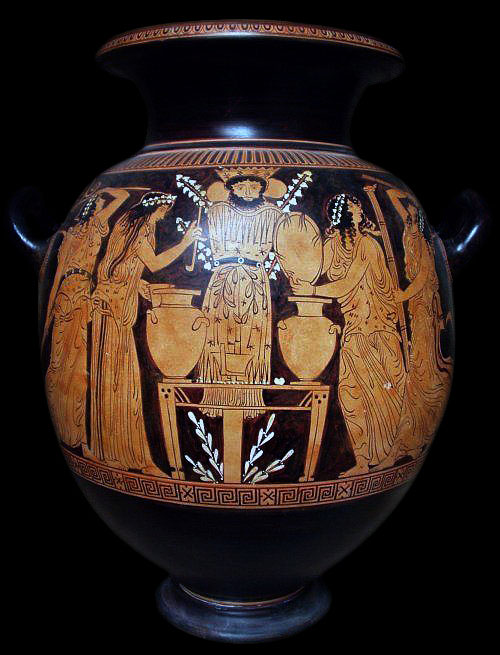 Red Figure Stamnos ancient Greek vase