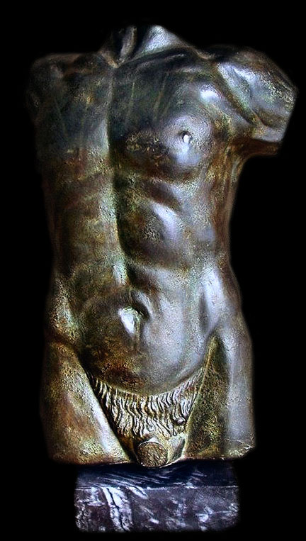 Ancient Greek Nude Male Man Torso Museum Copy sculpture statue
