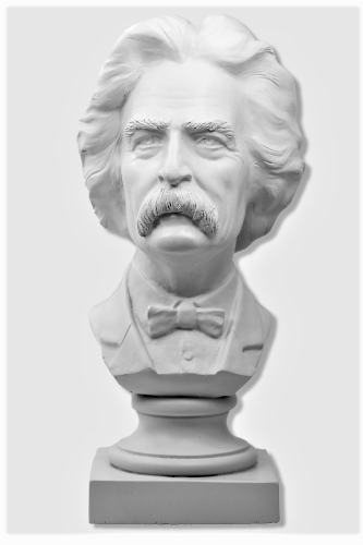 Mark Twain Bust Sculpture in white finish