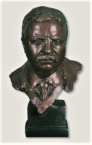 Theodore Roosevelt bust sculpture by Gleb Derujinsky